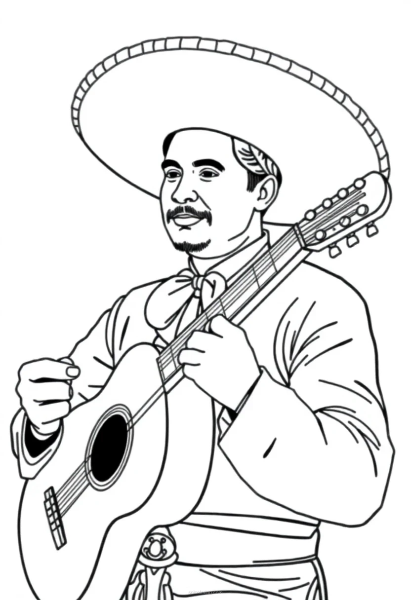 Mariachi Mandala coloring pages