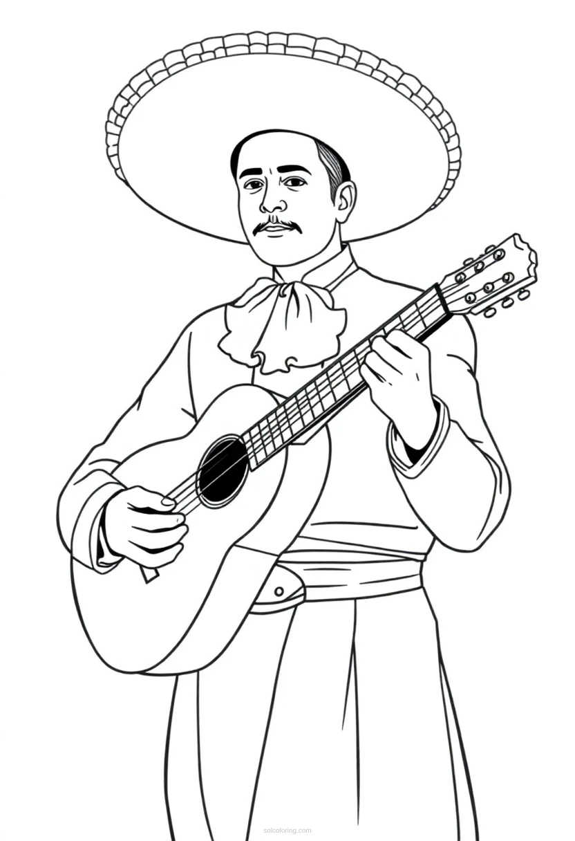 Mariachi Realistic coloring pages