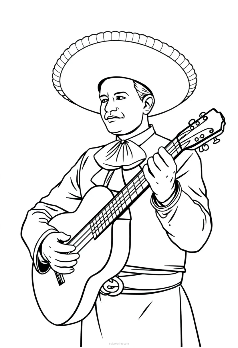 Mariachi Simple coloring pages