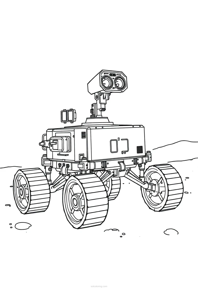 Mars Rover coloring page for kids
