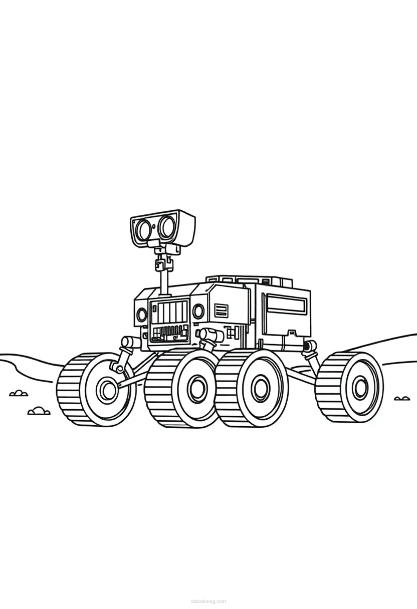Mars Rover coloring page for kids