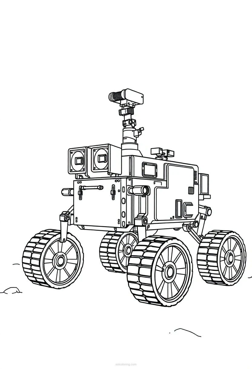 Mars Rover coloring page for kids