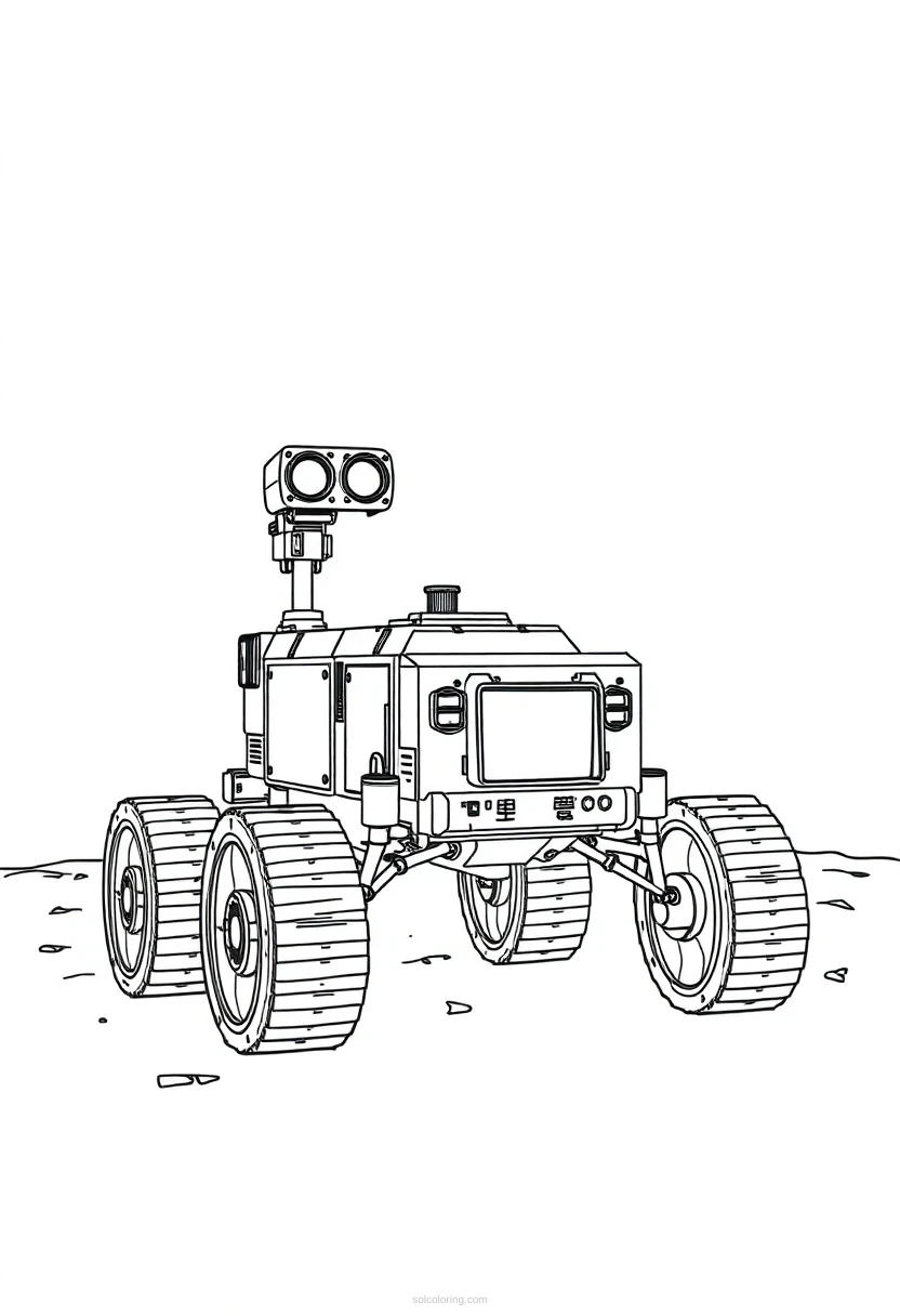 Mars Rover coloring page for kids