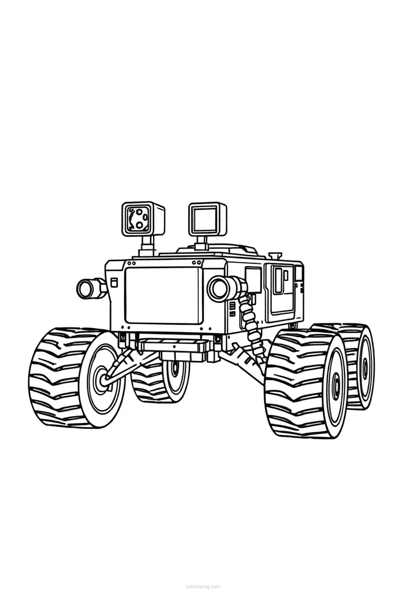 Mars Rover coloring page for kids