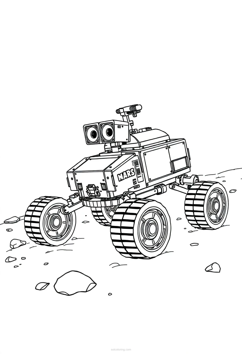 Mars Rover coloring page for kids