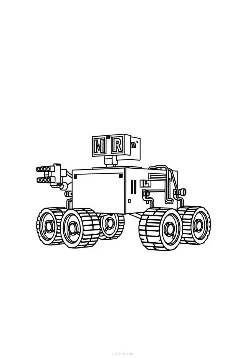 Mars Rover coloring page for kids