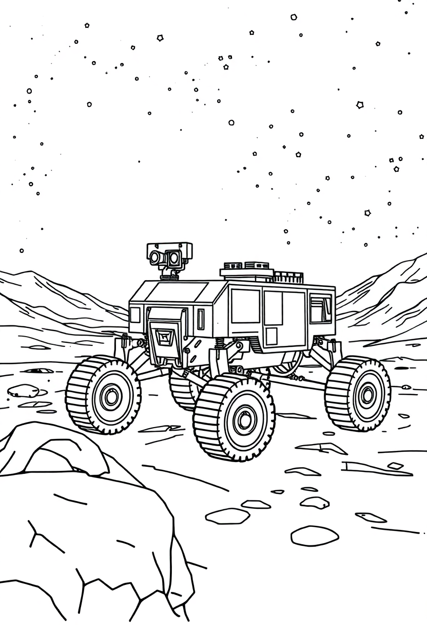 Mars Rover On Red Planet coloring pages