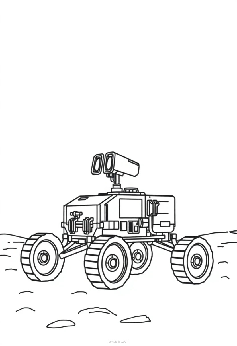 Mars Rover coloring page for kids