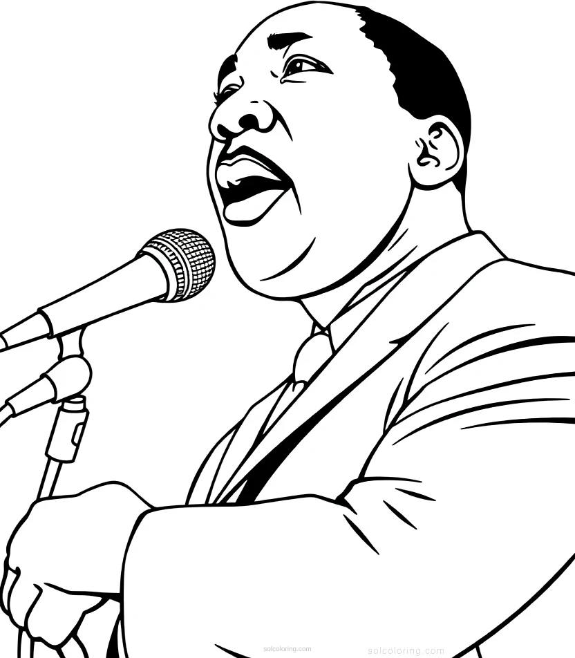 Martin Luther King Jr Speaking coloring page for kids