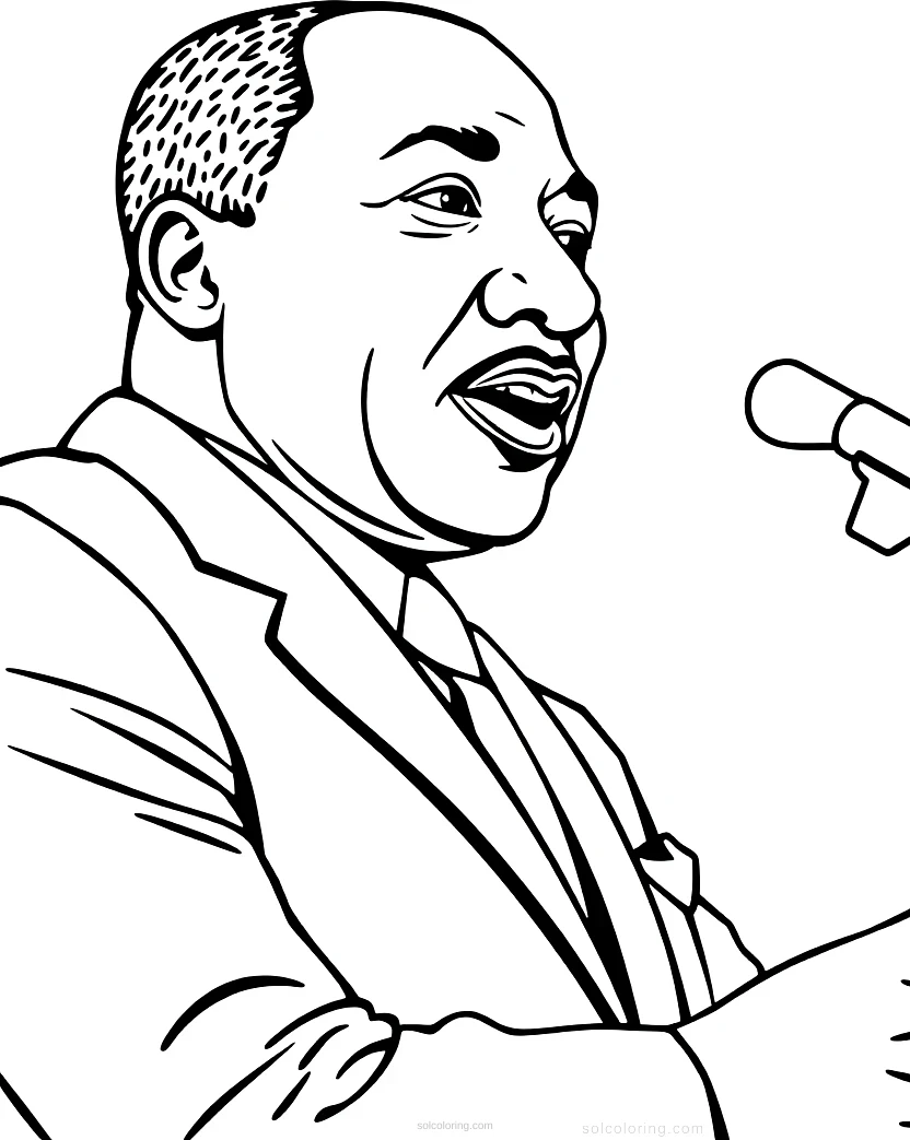 Martin Luther King Jr Speaking coloring page for kids