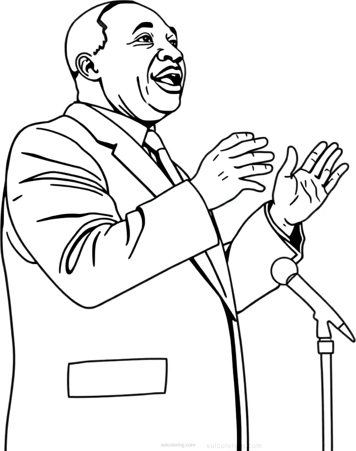 Martin Luther King Jr Speaking coloring pages