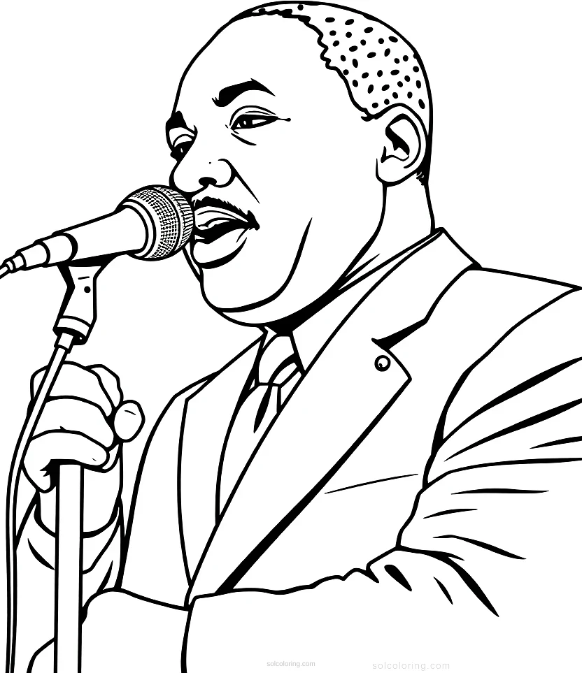 Martin Luther King Jr Speaking coloring page for kids