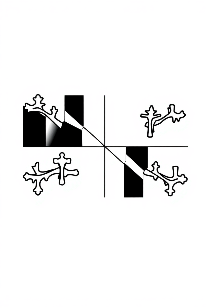 Maryland State Flag coloring page, free printable