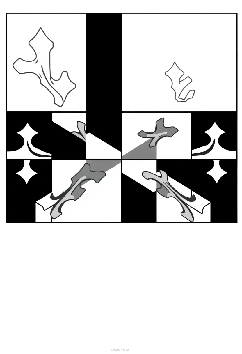 Maryland State Flag coloring page for kids