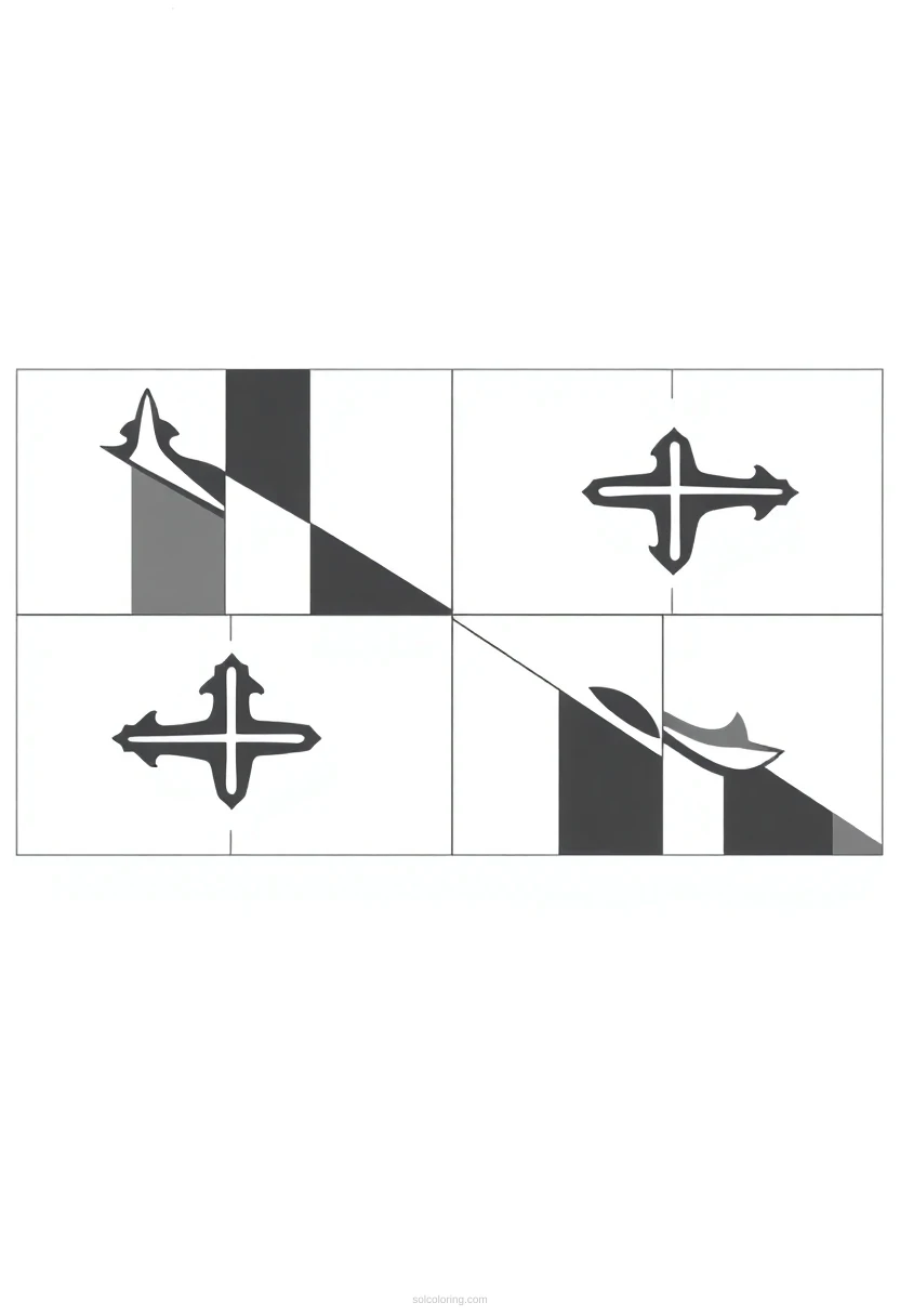 Maryland State Flag coloring pages