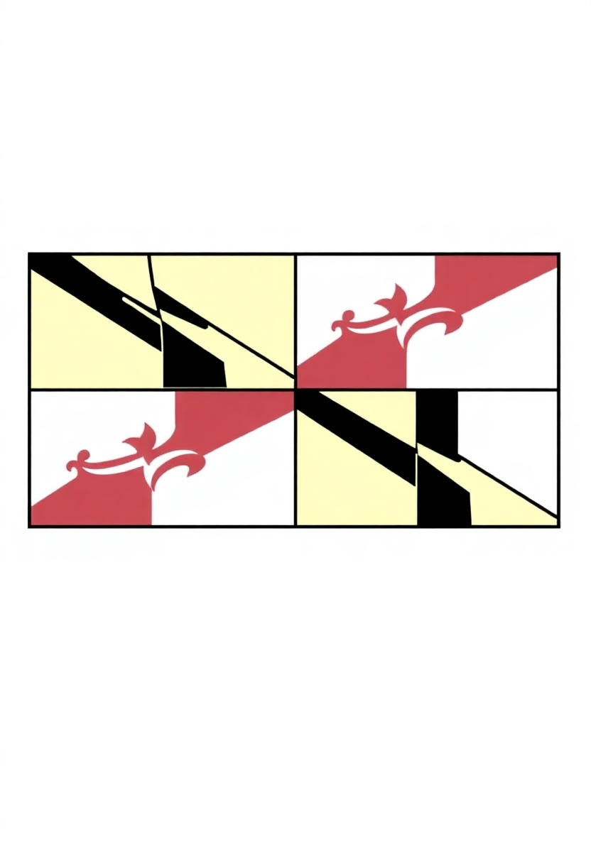 Maryland State Flag coloring page, free printable
