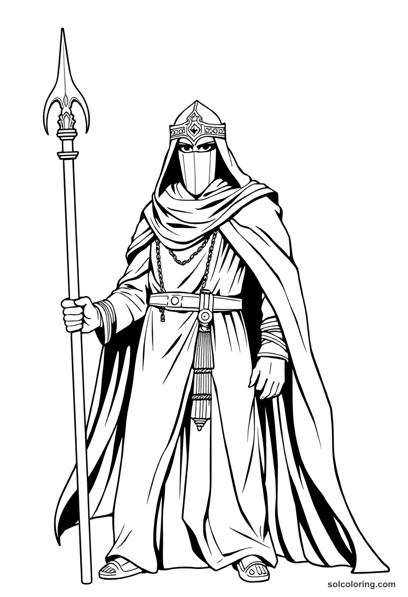 Masrur The Executioner Standing Guard coloring pages