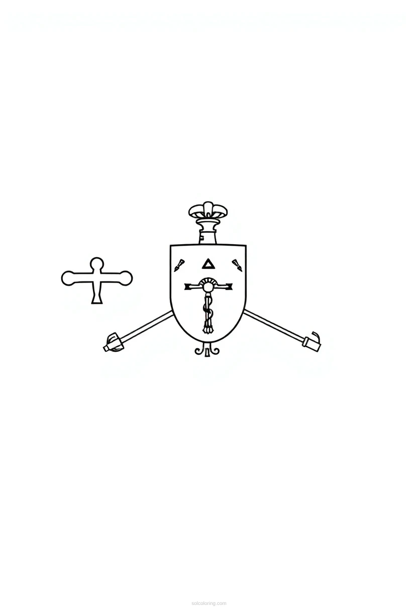 Massachusetts State Flag coloring page for kids