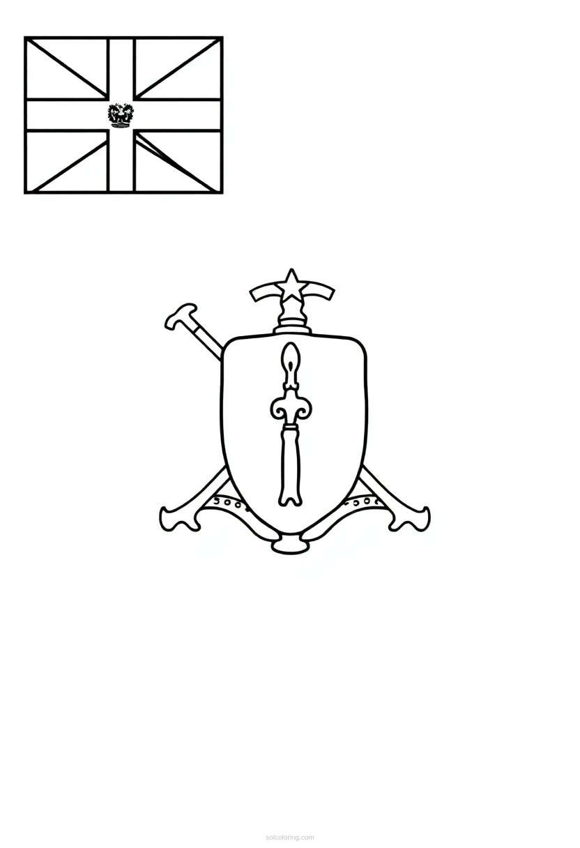 Massachusetts State Flag coloring page for kids
