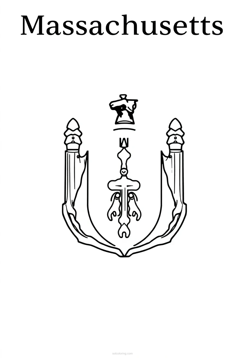 Massachusetts State Flag coloring pages