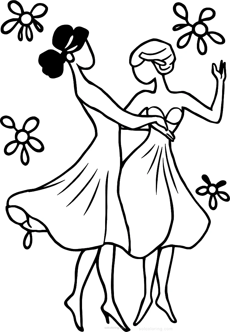 Matisse Cut-Out Dancers coloring page for kids