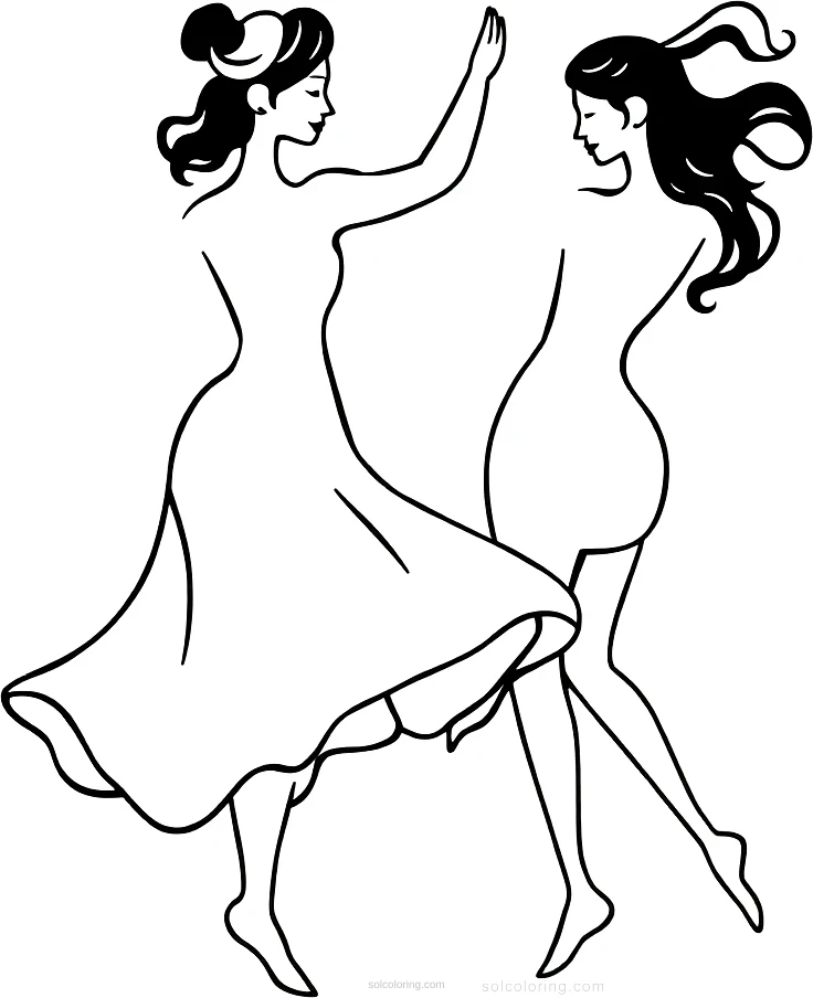 Matisse Cut-Out Dancers coloring page for kids