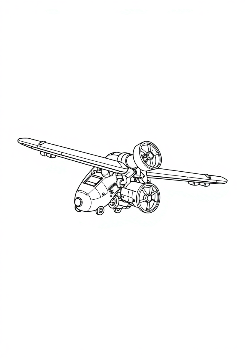 Mechanical Flying Machine coloring page, free printable