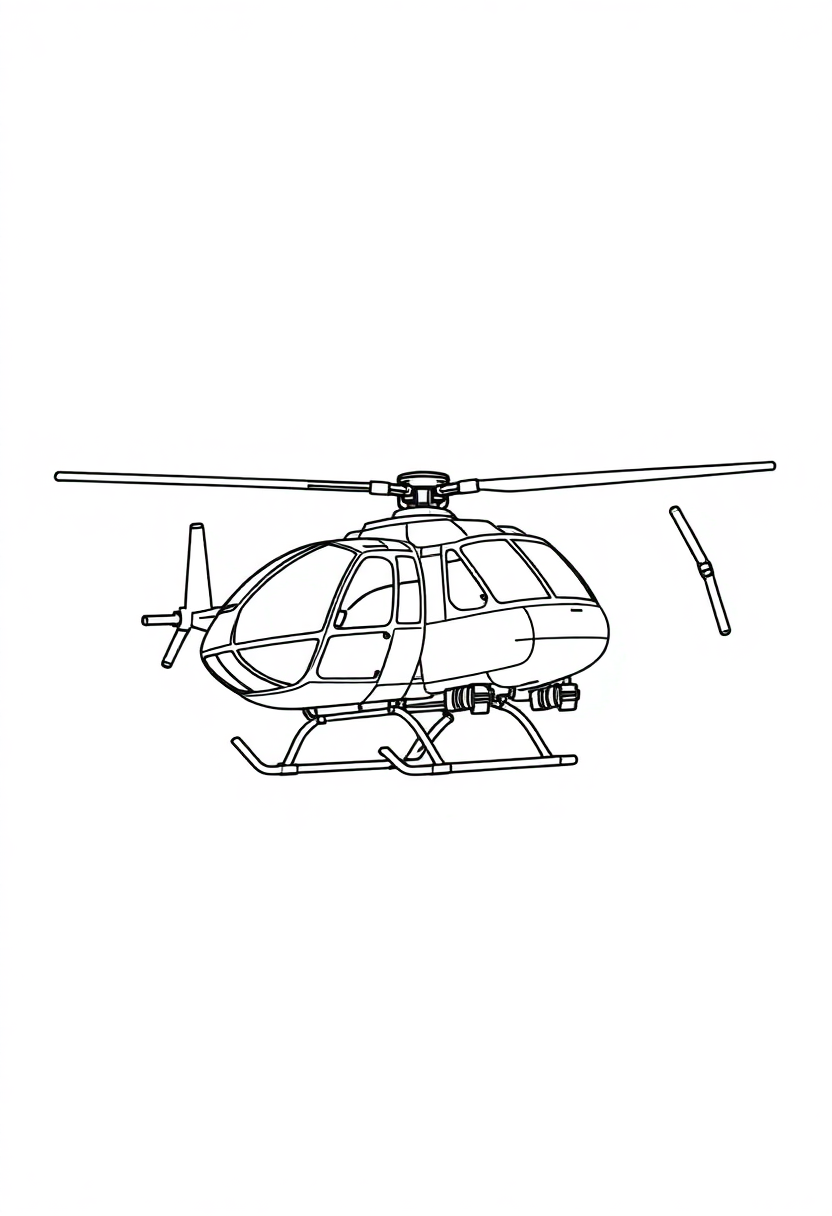 Mechanical Helicopter coloring page, free printable