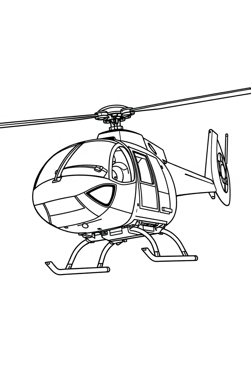 Mechanical Helicopter coloring page, free printable