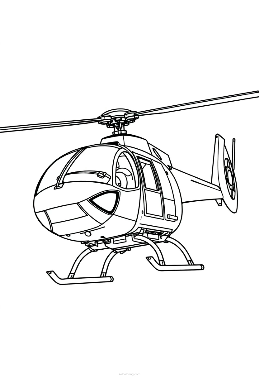 Mechanical Helicopter coloring page for kids