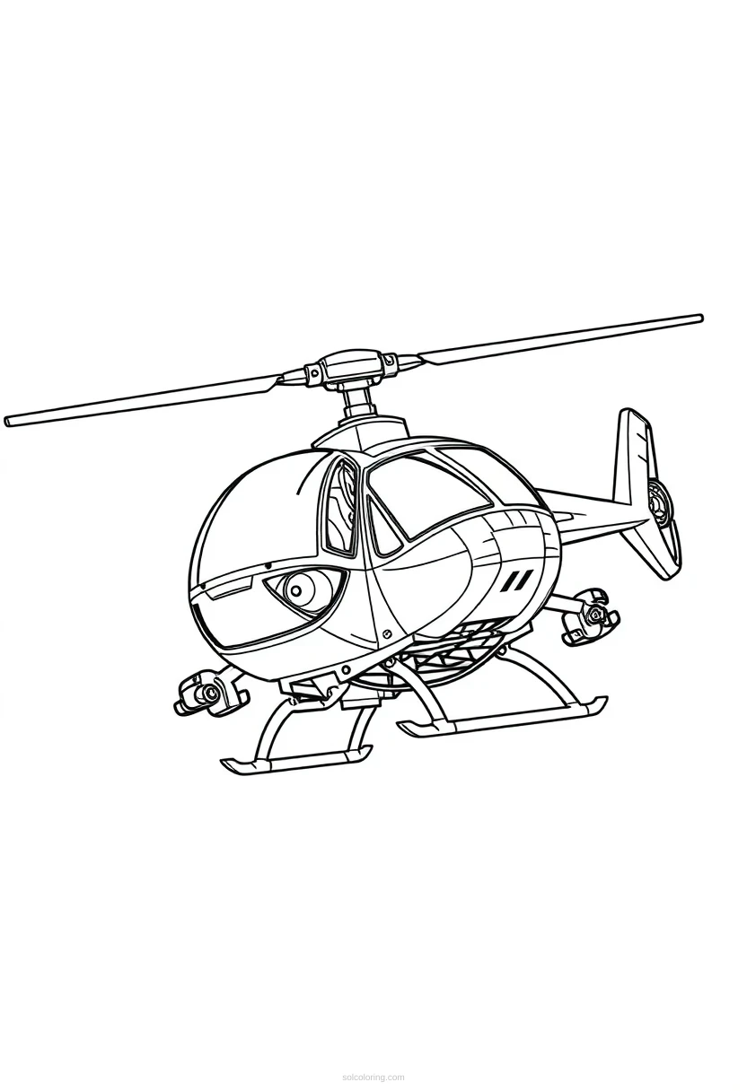 Mechanical Helicopter coloring page for kids