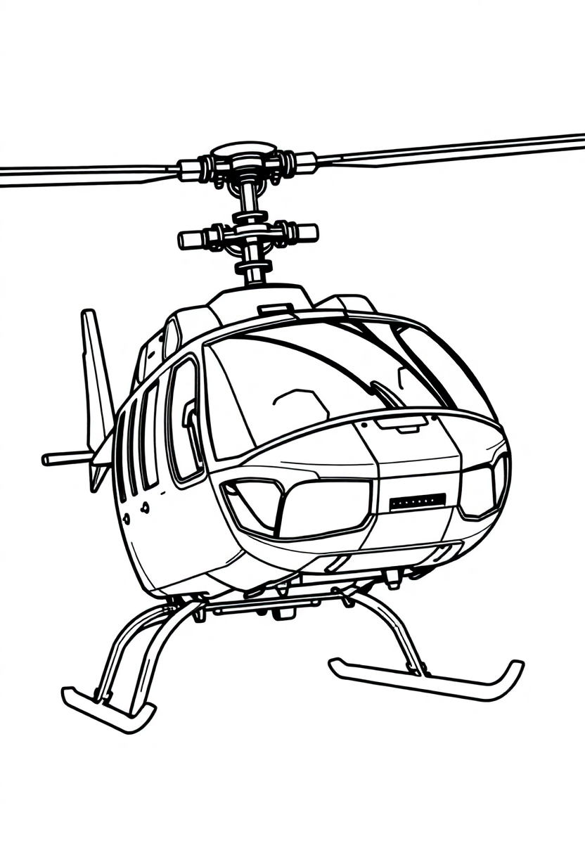 Mechanical Helicopter coloring page, free printable