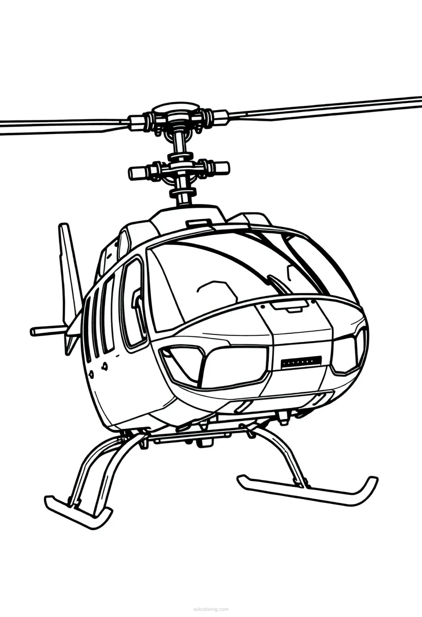 Mechanical Helicopter coloring page for kids