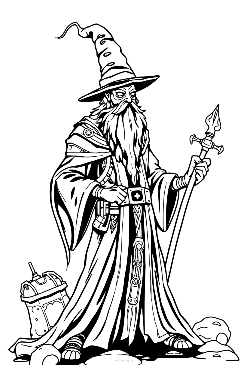 Mechanical Wizard coloring pages