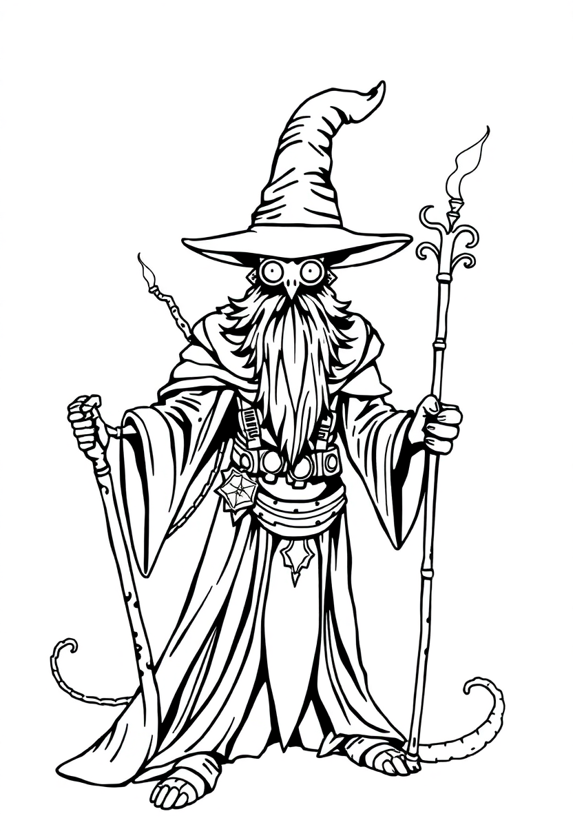 Mechanical Wizard coloring page, free printable