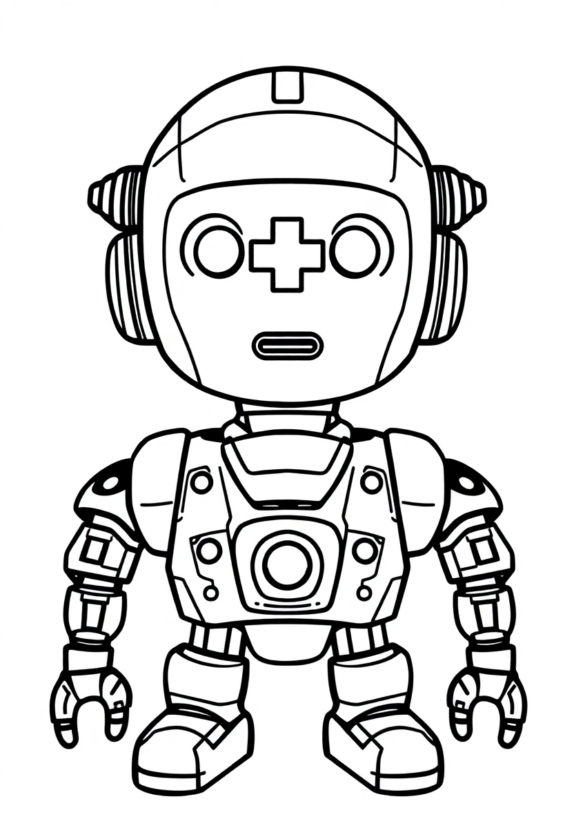 Medical Care Robot coloring page, free printable
