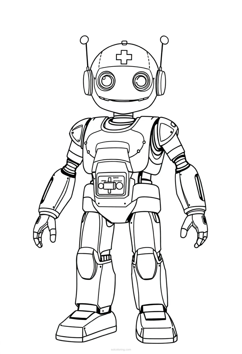 Medical Care Robot coloring page for kids