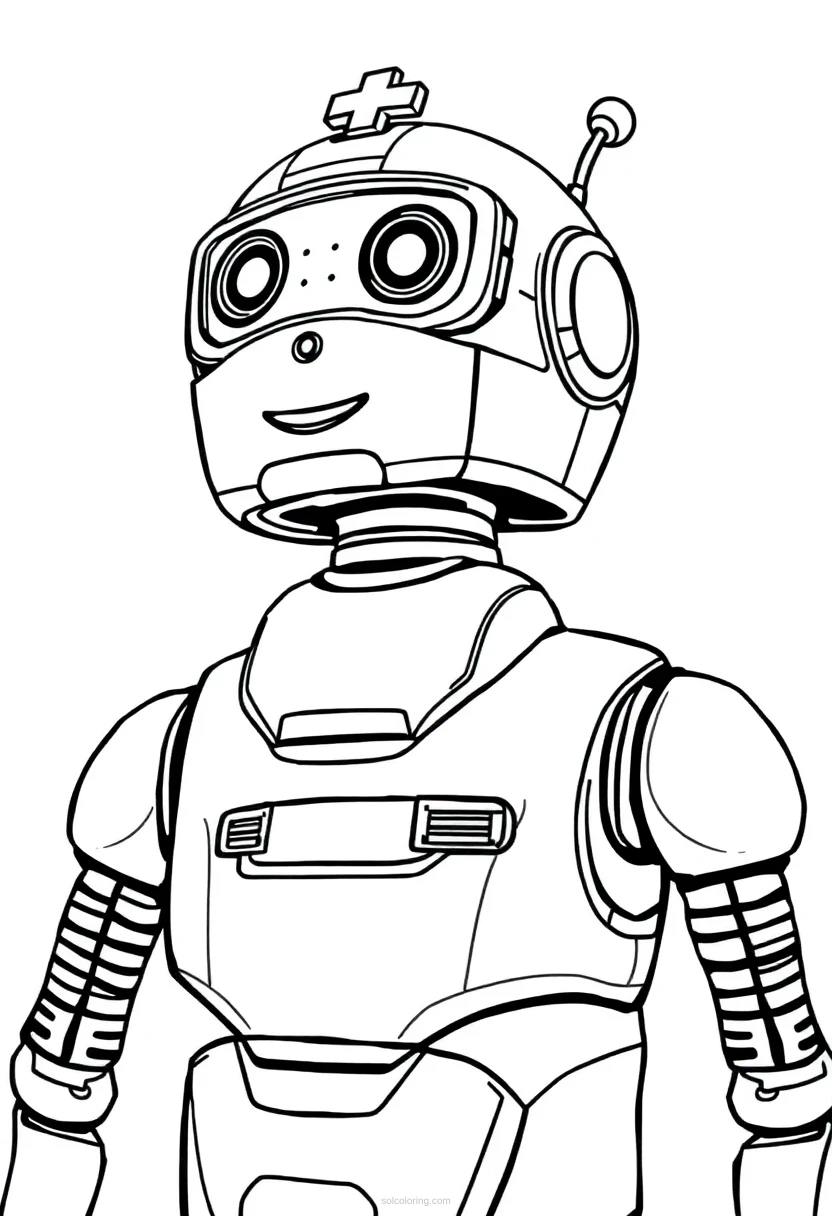 Medical Care Robot coloring page for kids