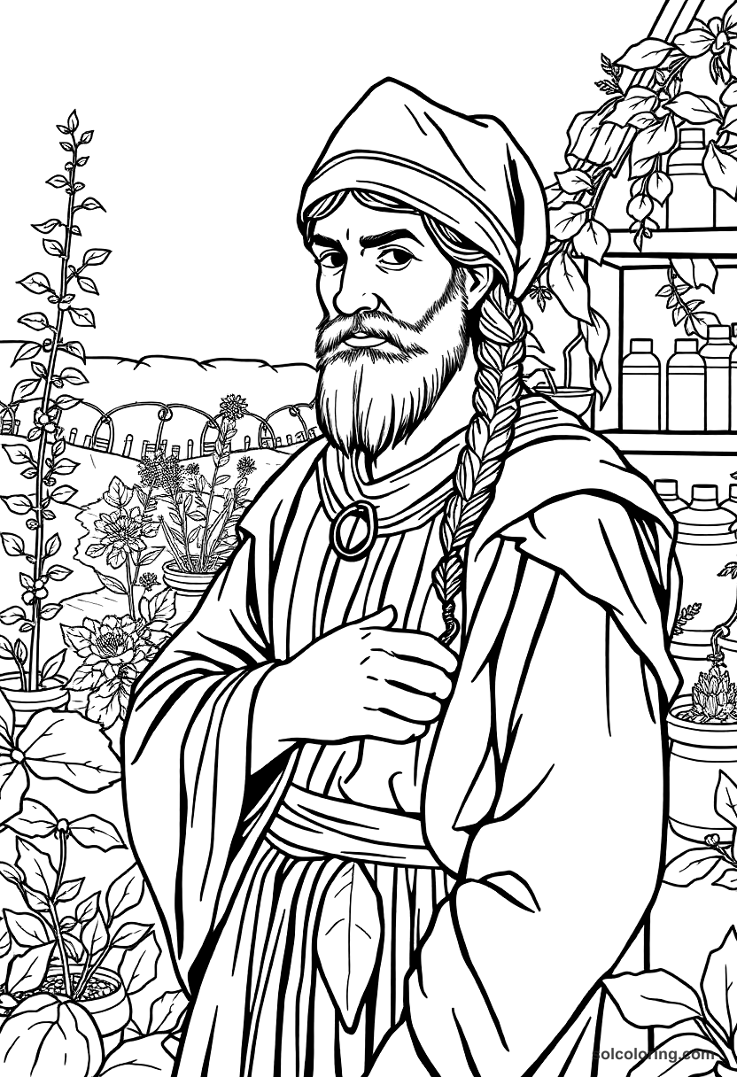 Medieval Herbalist Garden And Apothecary coloring pages
