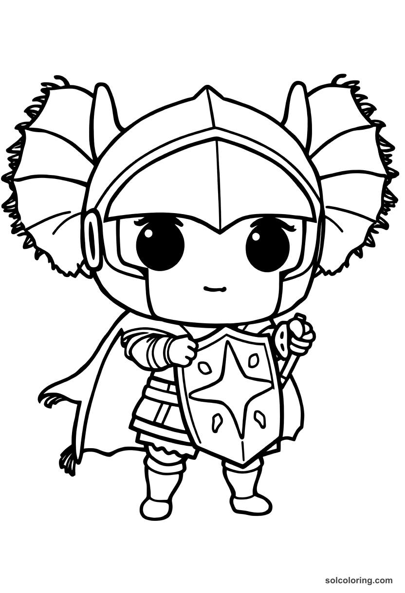 Chibi Medieval Jousting Tournament coloring page, free printable chibi style
