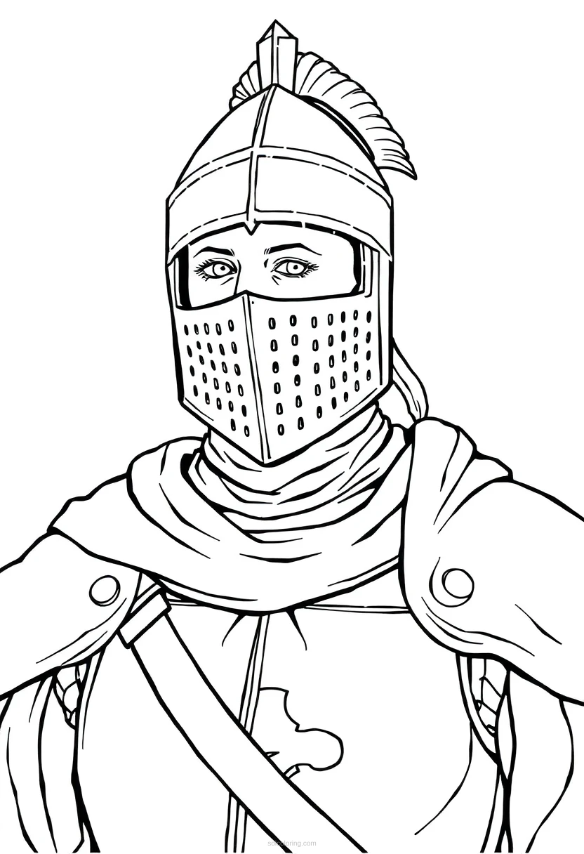 Medieval Knight Commander coloring pages