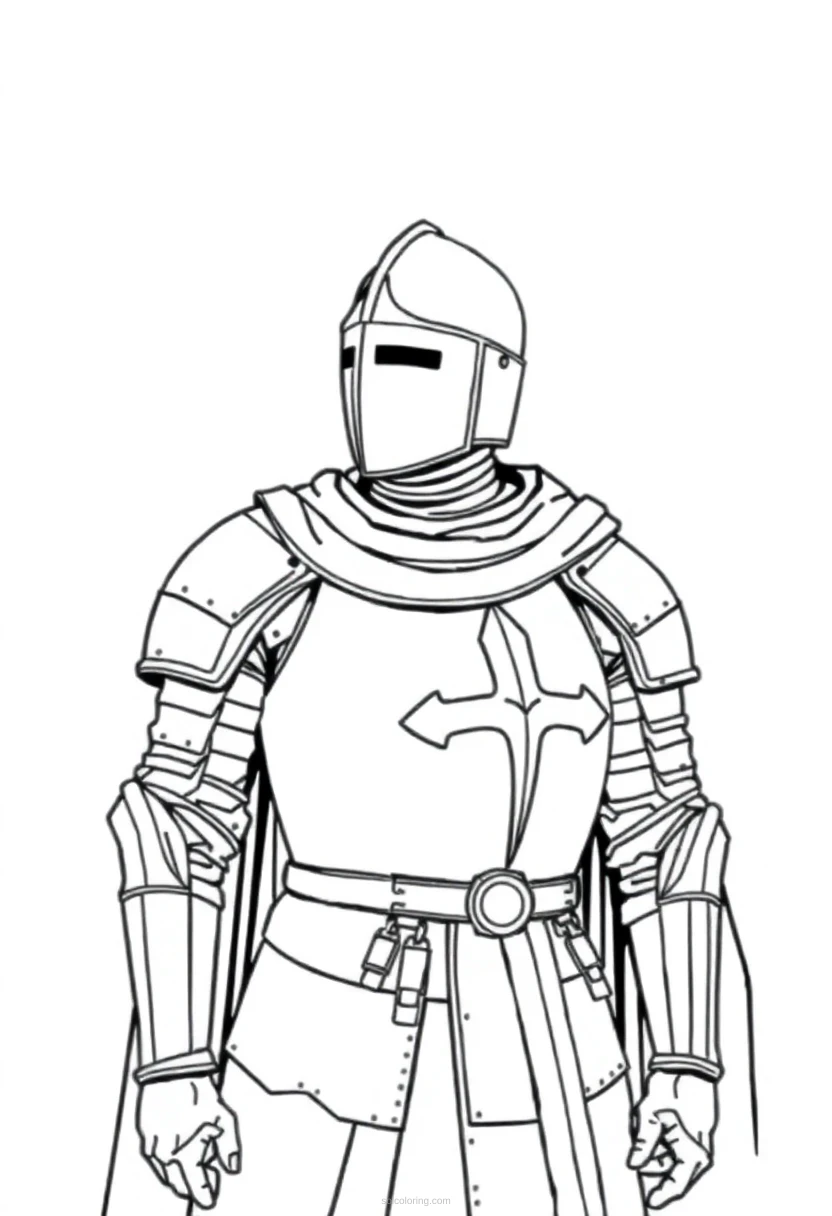 Medieval Knight In Full Armor coloring pages
