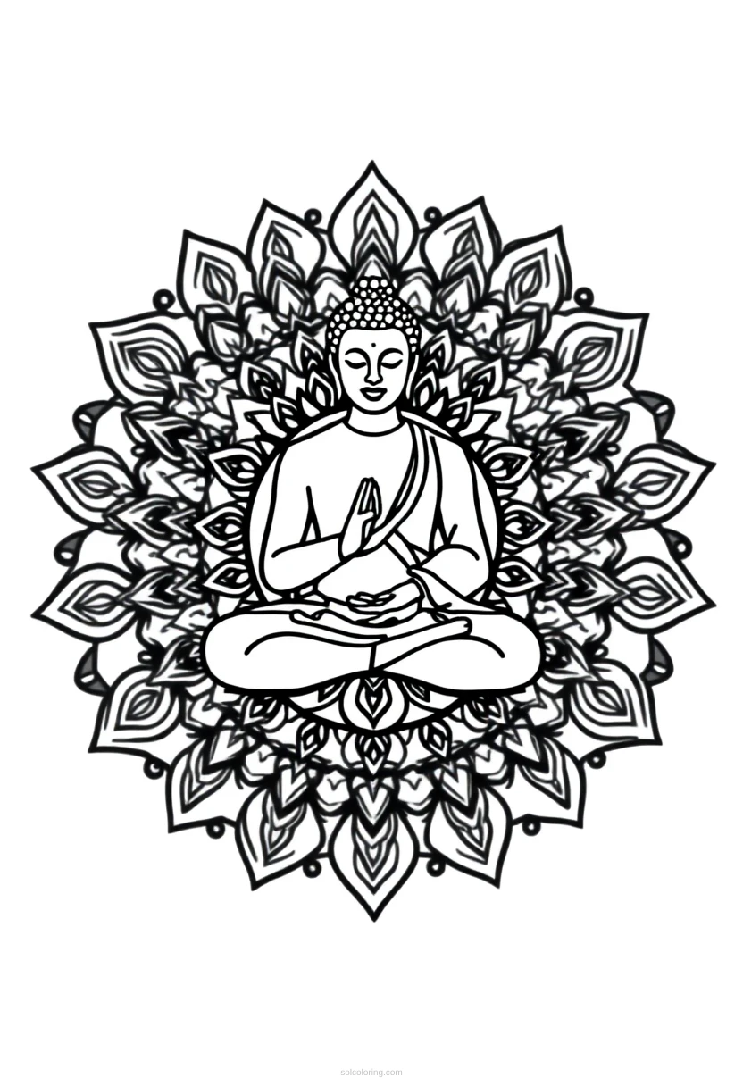 Meditation Buddha Silhouette coloring pages