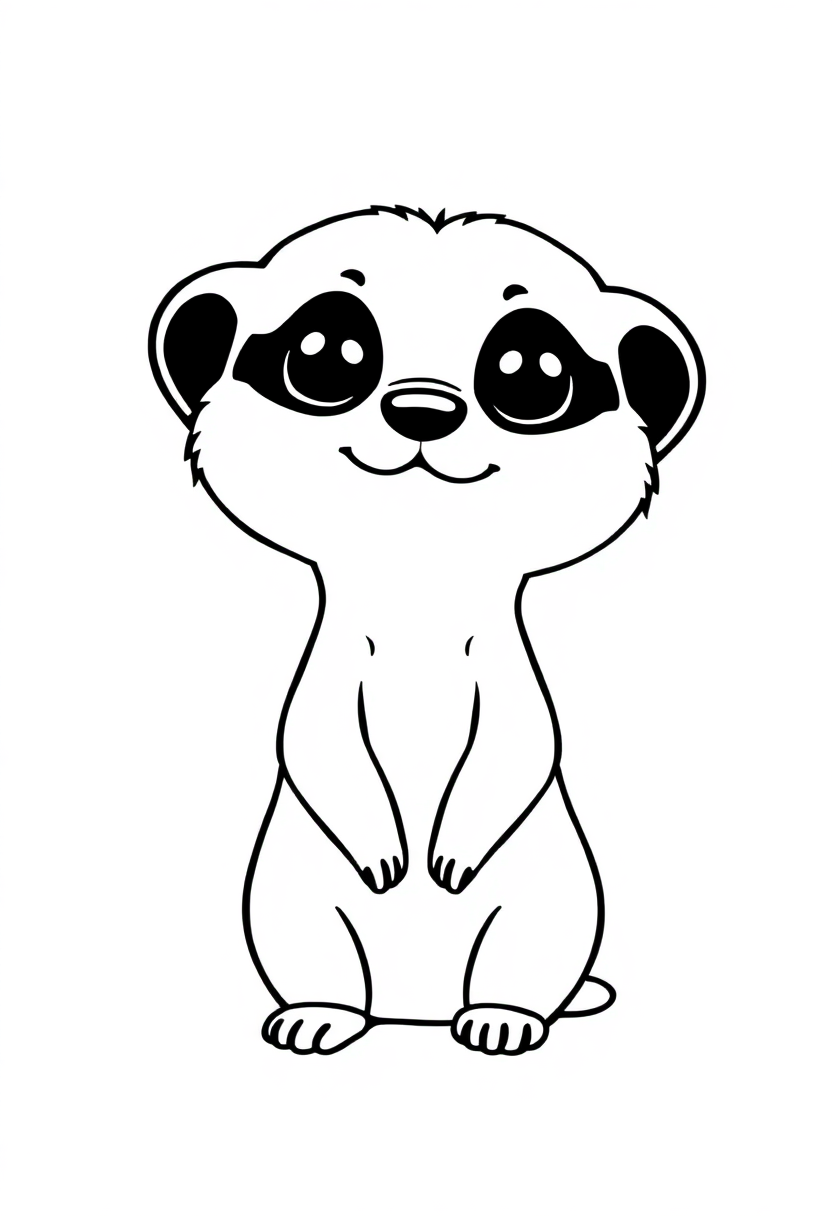 Meerkat coloring page, free printable