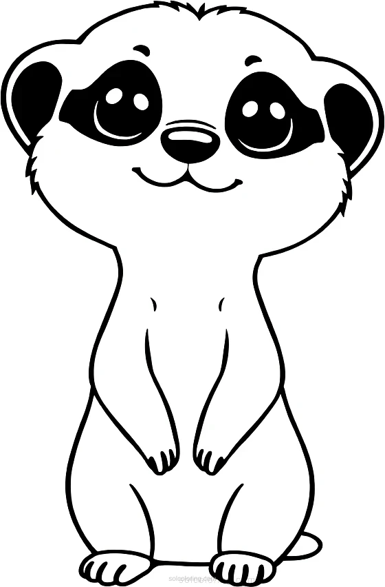 Meerkat coloring page for kids