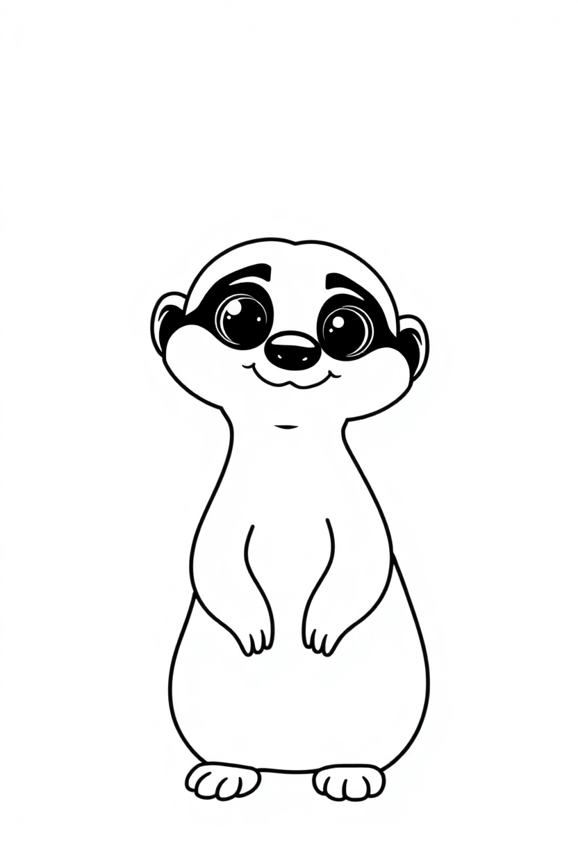 Meerkat coloring page, free printable