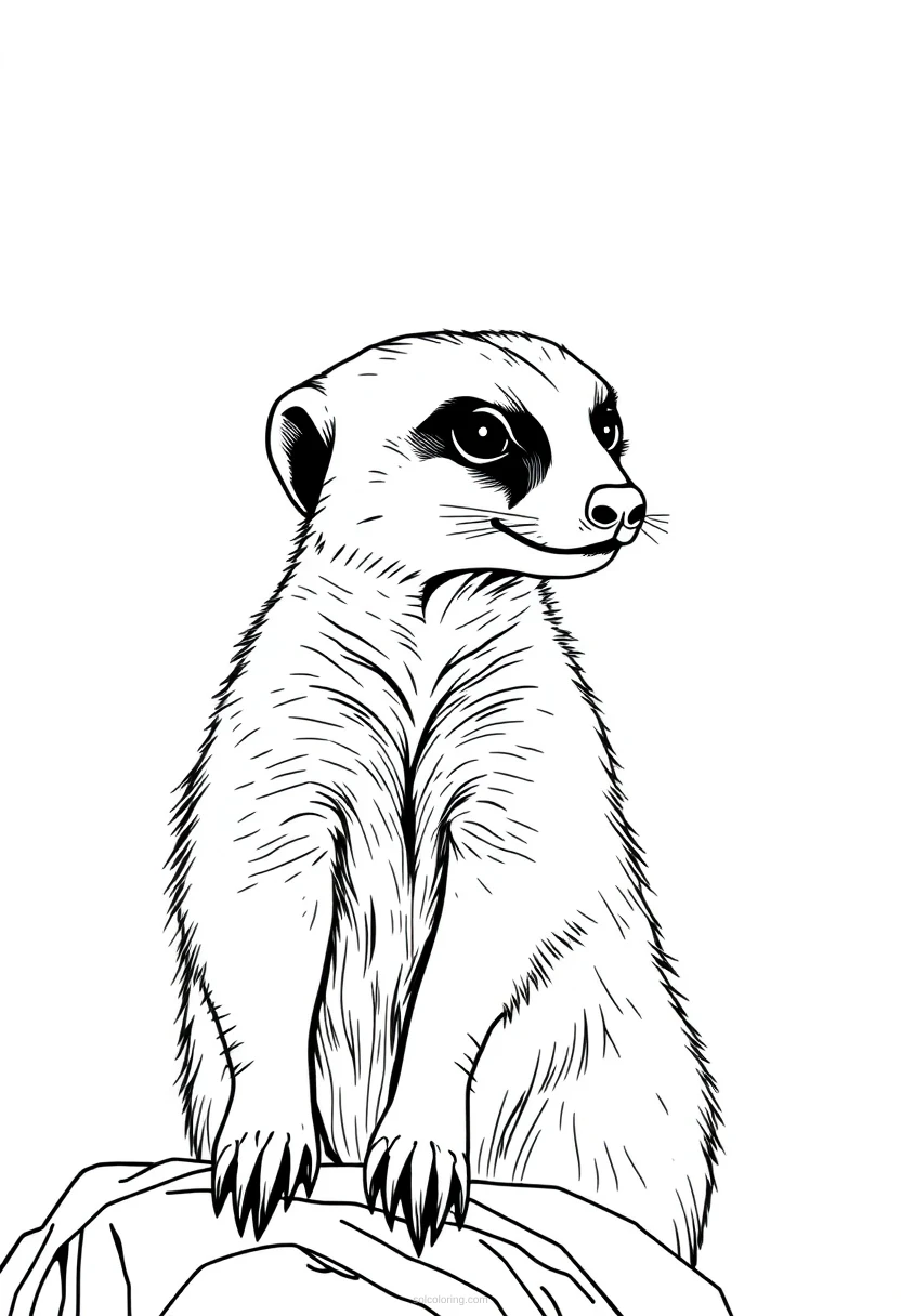 Meerkat coloring page for kids