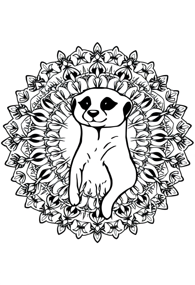 Meerkat coloring page, free printable
