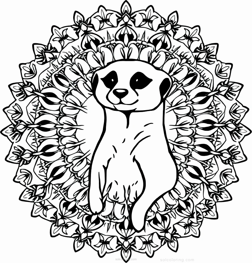 Meerkat coloring page for kids