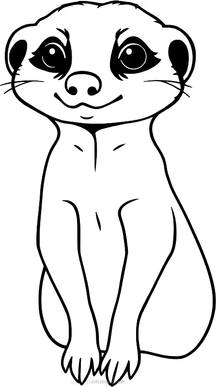 Meerkat coloring page for kids